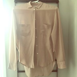 XS Madewell Silk Blush Button Down Shirt